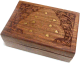 Coffret/boite à bijoux artisanale en bois, sculpté de l'exterieur