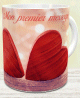 Mug 2 cœurs rouges en bois - Tasse cadeau avec deux messages personnalisables Mug 2 curs rouges en bois - Tasse cadeau avec deux messages personnalisables