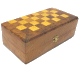 Boîte jeu d'échecs artisanale en bois de thuya avec jeu de dame Boite jeu d'echecs artisanale en bois de thuya avec jeu de dame